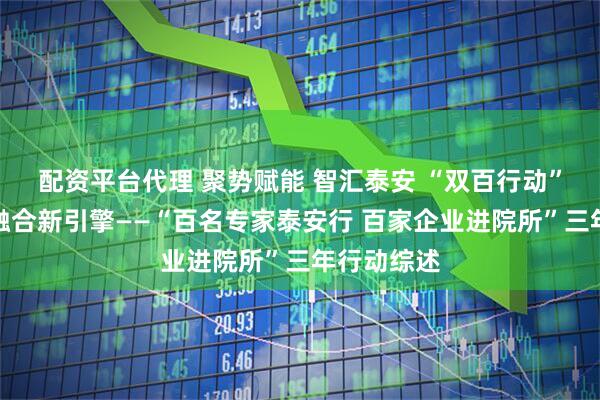 配资平台代理 聚势赋能 智汇泰安 “双百行动”点燃产才融合新引擎——“百名专家泰安行 百家企业进院所”三年行动综述